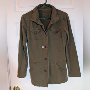 Prana Jacket Womens M Green Cotton Military Utility Button Front Casual Coat